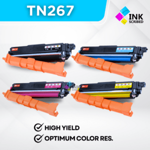 INKSCRIBED TN267 CMYK (COLORED) HIGH YIELD TONER CARTRIDGE FOR BROTHER PRINTER