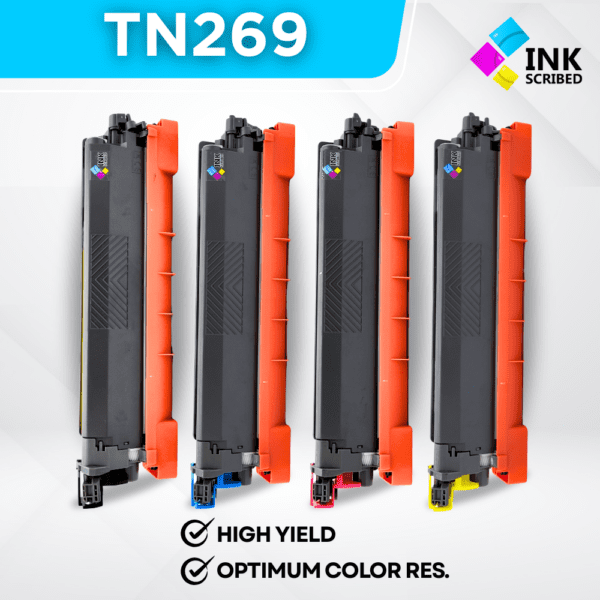 INKSCRIBED TN269 CMYK (COLORED) TONER CARTRIDGE FOR BROTHER PRINTER